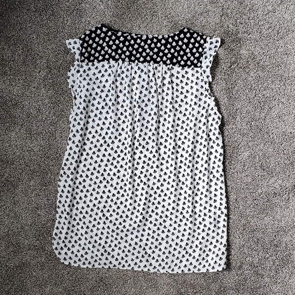 LOFT mixed media shell tank top sleeveless with pattern - Picture 6 of 8